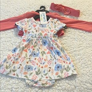 Carter's Floral Dress with Pink Headband